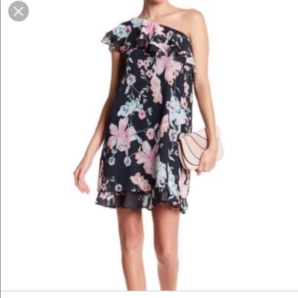 Eliza J Dresses & Skirts - Eliza J Ruffle Floral One Shoulder Dress Sz 12
